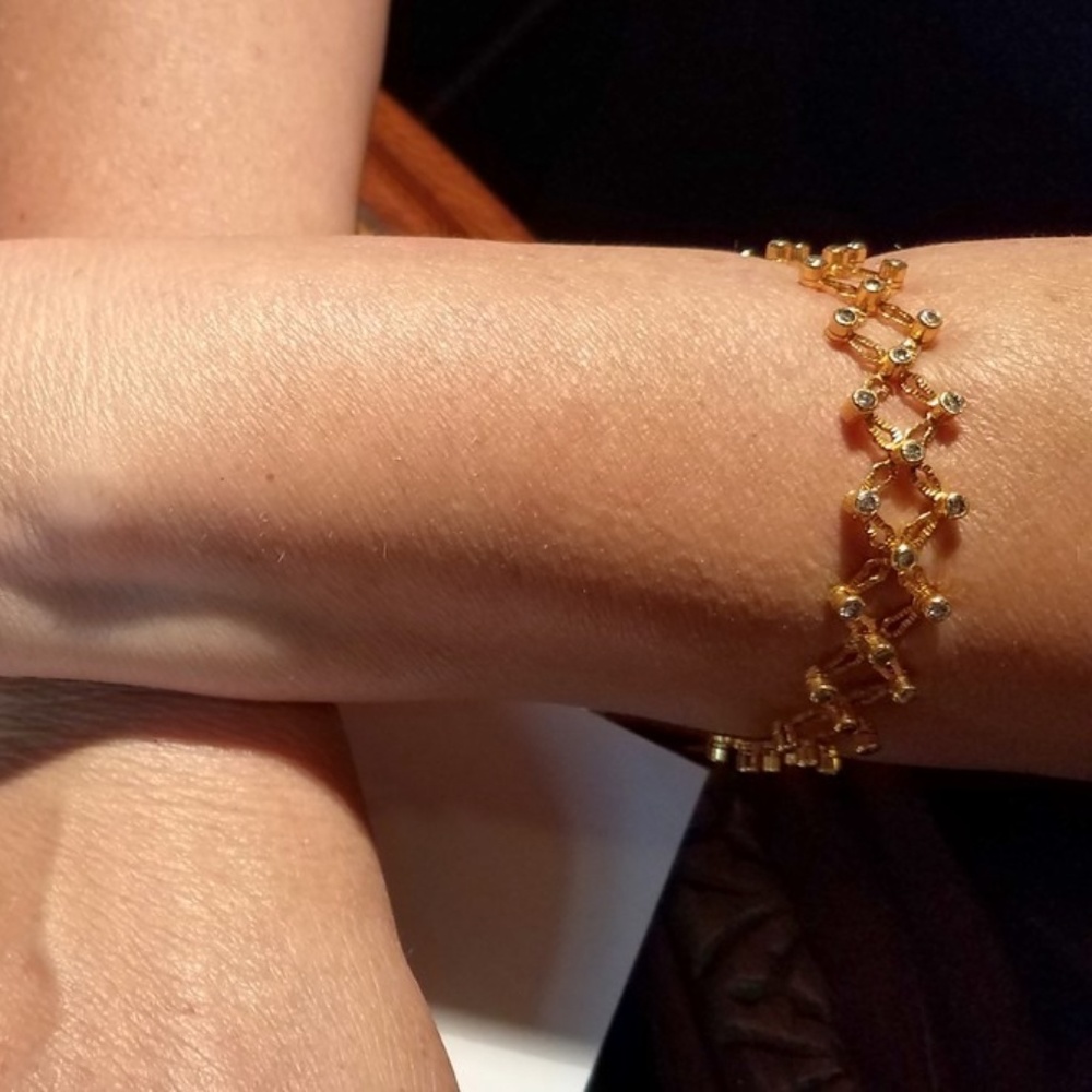 Puzzle Ring 2 Bracelet Transform Yellow Gold Cryst